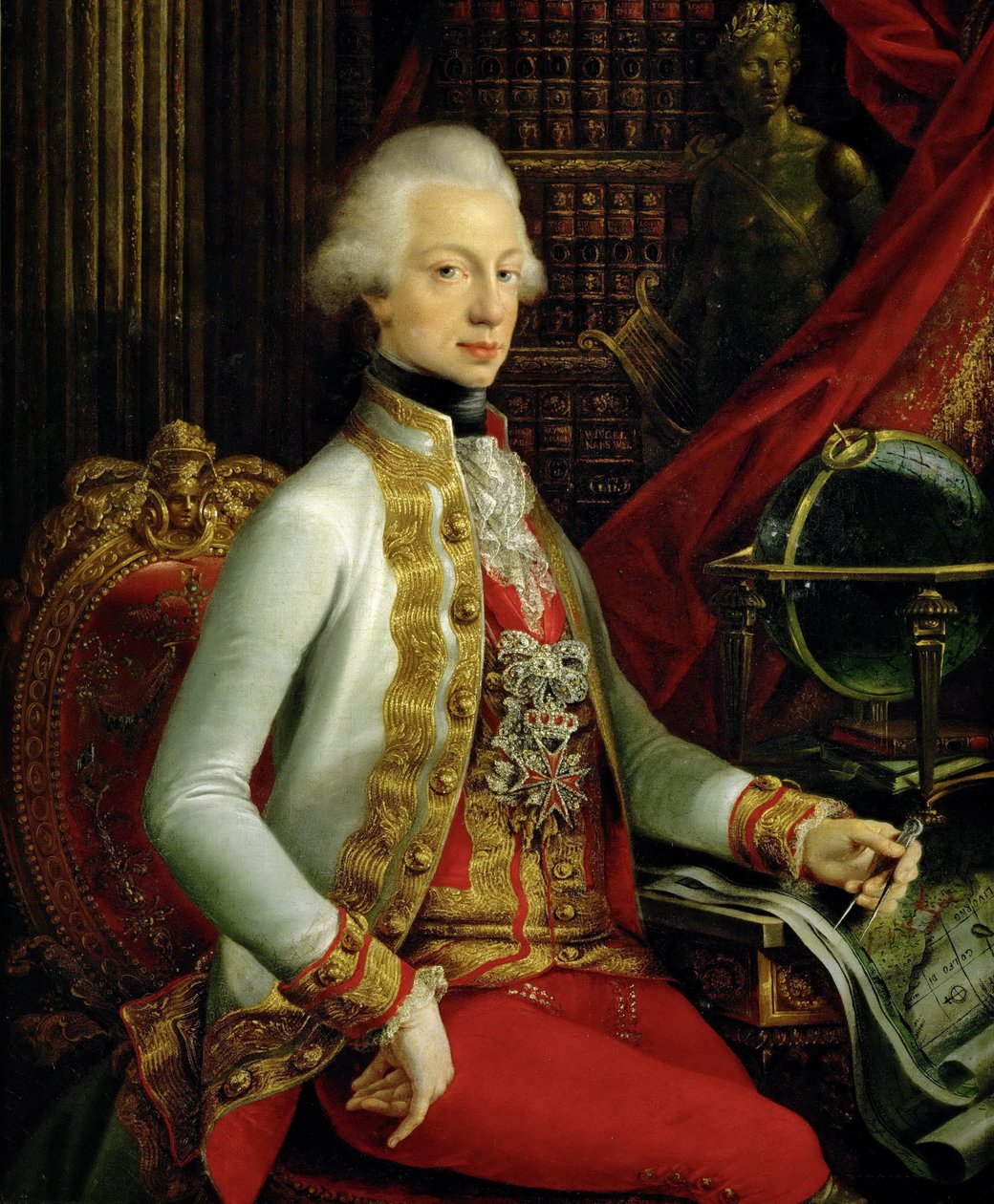 Storhertug Ferdinand III av Toscana 1769-1824 sitter i biblioteket sitt, 1797 av Joseph Dorffmeister