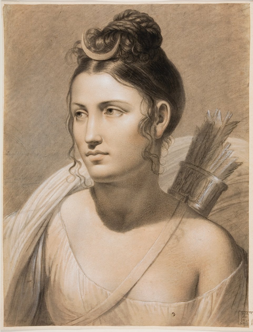 Diana (fargestift på papir) av Joseph Ducq