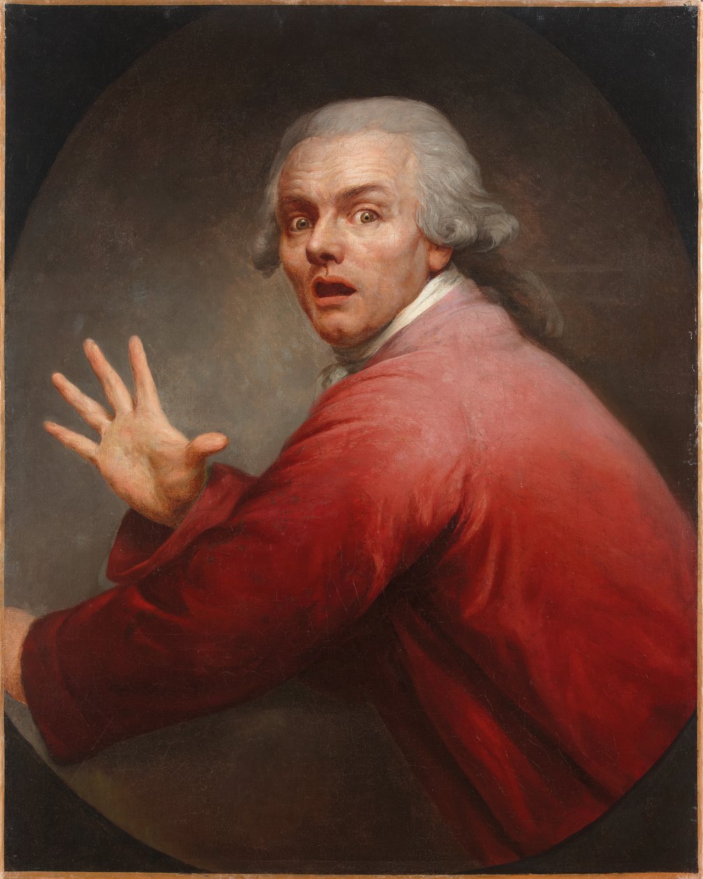 Selvportrett som en overrasket og livredd mann av Joseph Ducreux