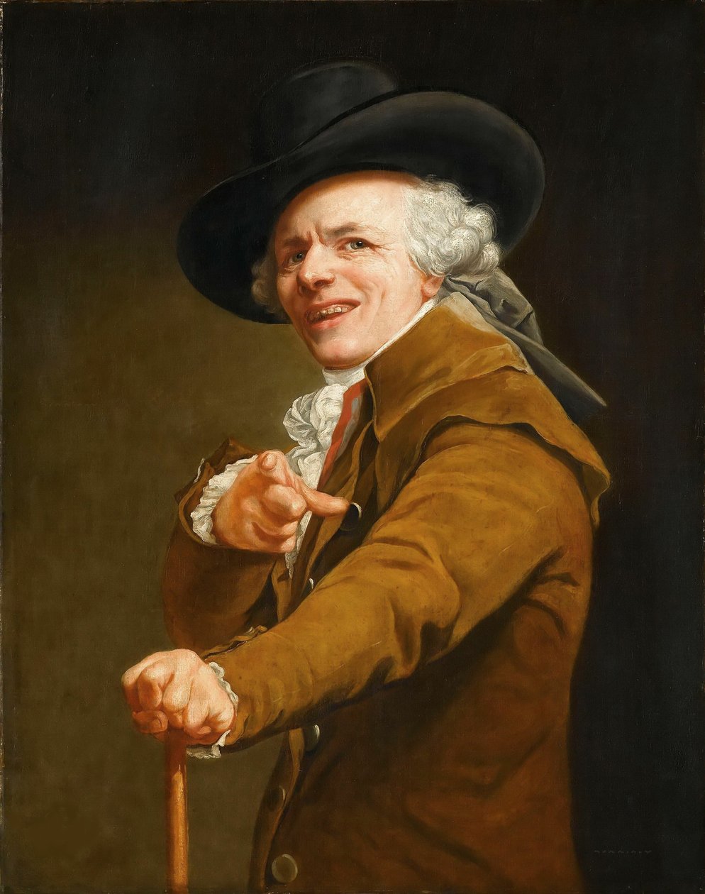 Selvportrett av kunstneren i skikkelse av en spotter, ca. 1793. av Joseph Ducreux