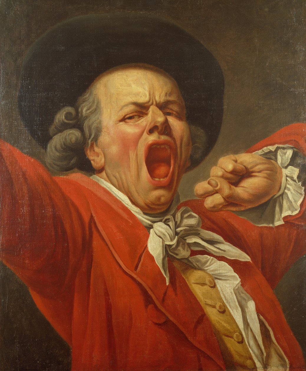 Selvportrett som en gjespende mann av Joseph Ducreux
