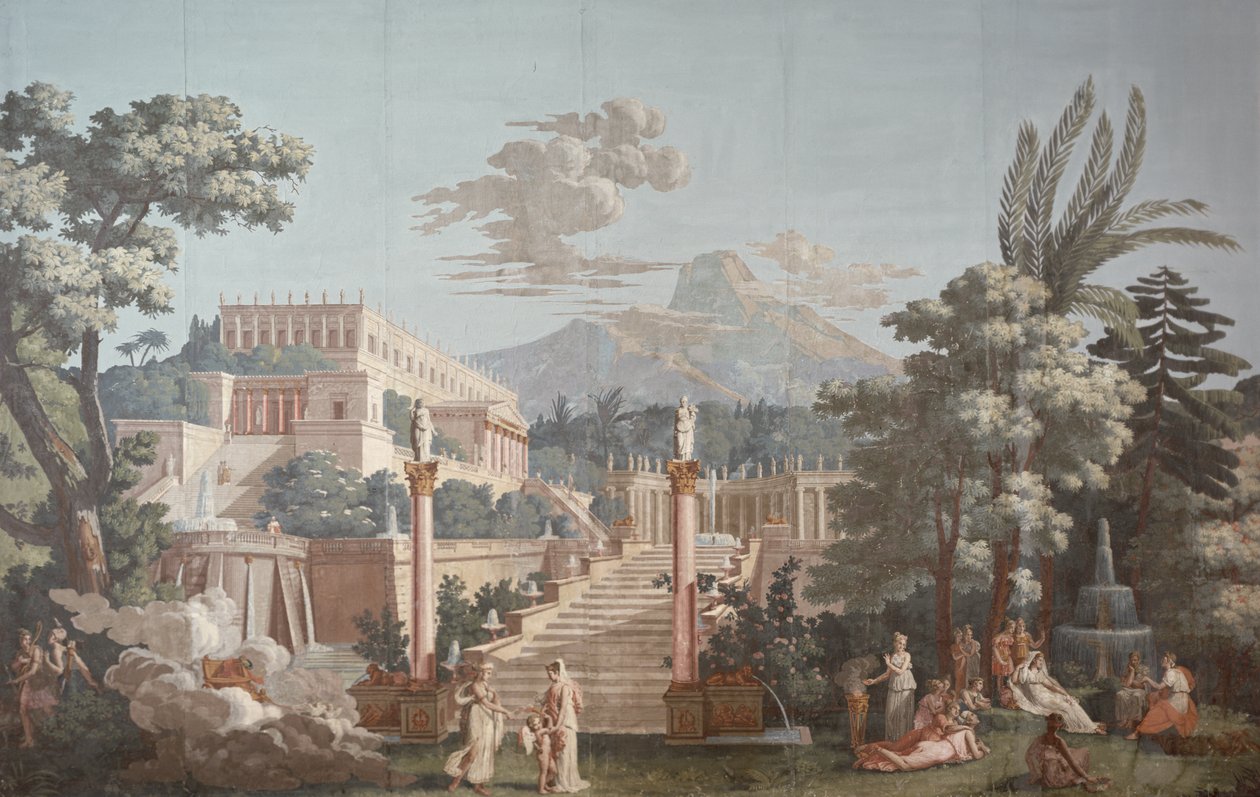 Tapetdesign som viser Telemachus av Joseph Dufour