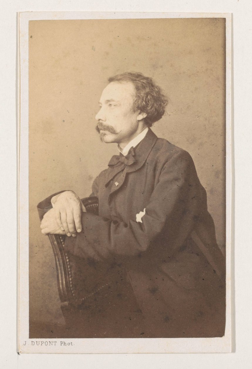 Portret van de schilder Eugène François de Block, halvfigur Antwerpen skole. Portretter biografier visittkort. Collection Dupont (serietittel) av Joseph Dupont