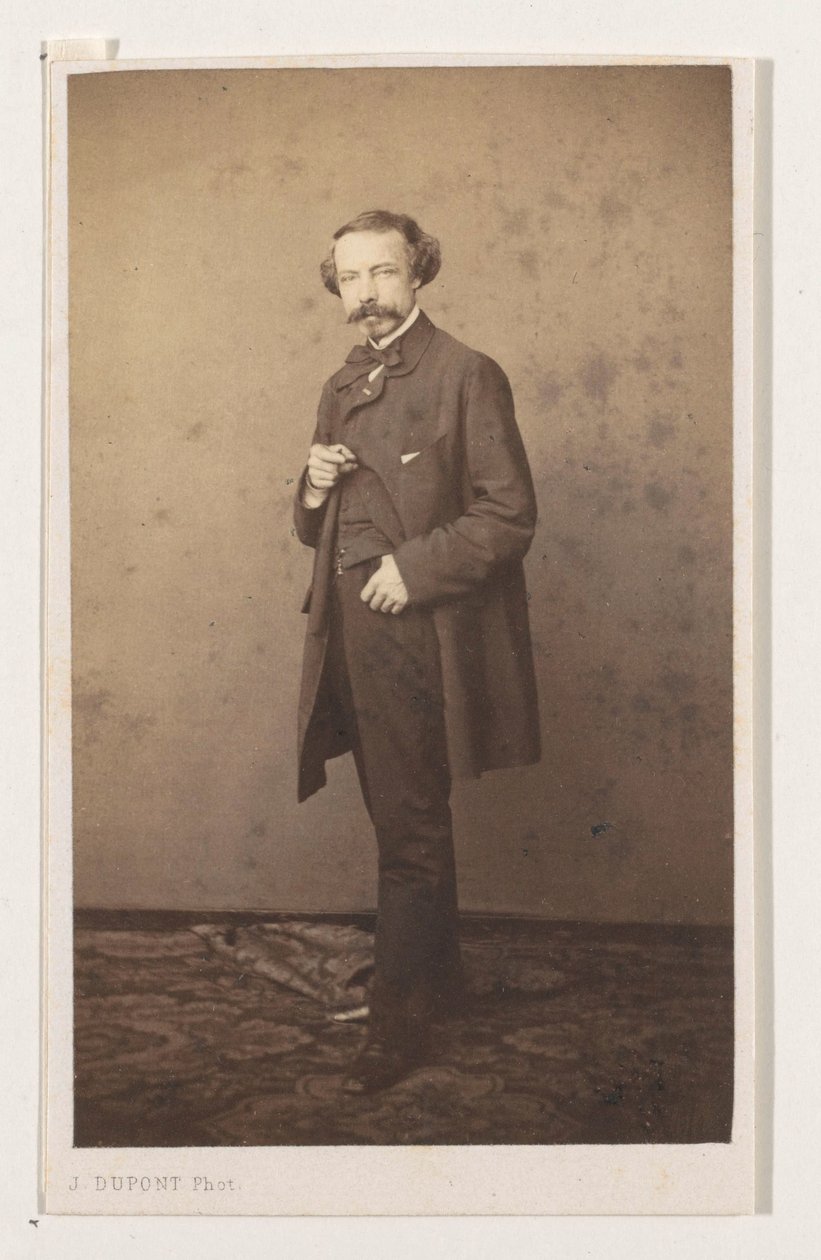 Portret van de schilder Eugène François de Block, ti ​​foten uit Antwerpen skole. Portretter biografier visittkort. Collection Dupont (serietittel) av Joseph Dupont