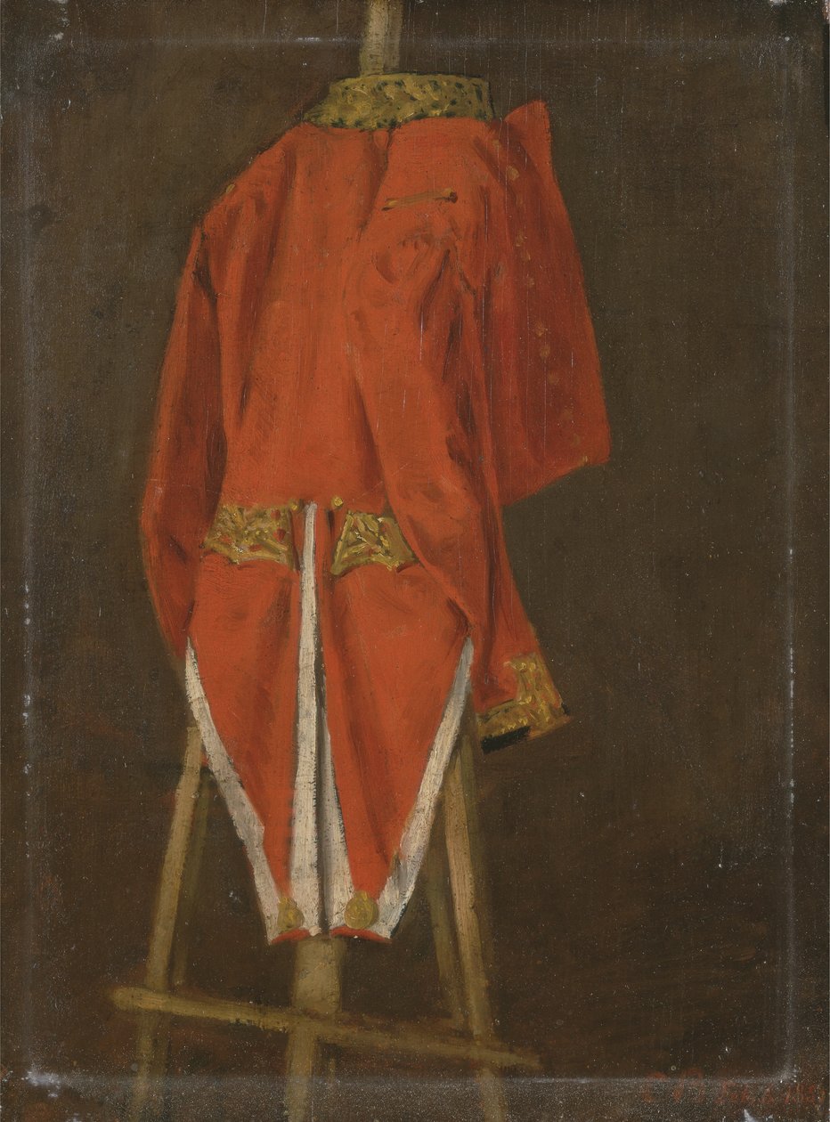 Studie av en frakk som tilhører John Fane (1784-1859) 11. jarl av Westmorland (olje på panel) av Joseph Edgar Boehm