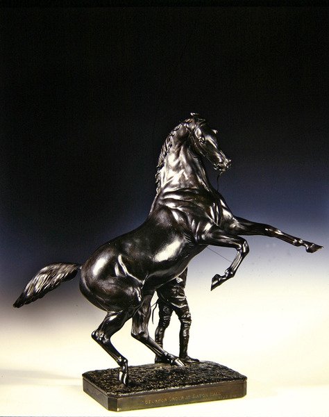 The Rearing Fullblod and Groom (bronse) av Joseph Edgar Boehm