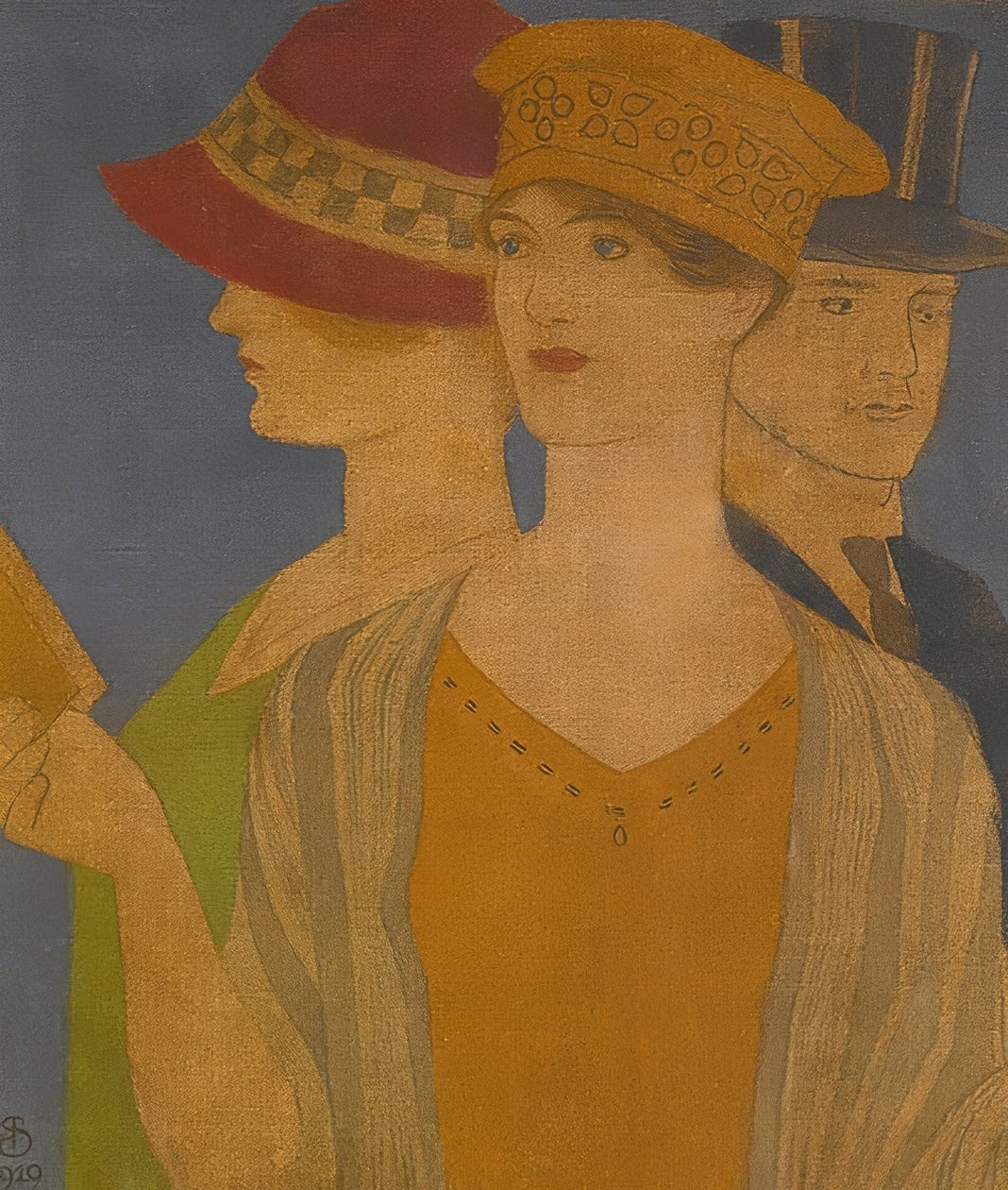Ausstellungsbesucher (besøkende på en utstilling). 1919 av Joseph Edward Southall