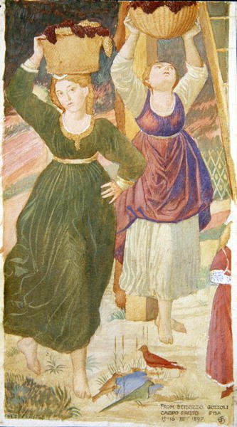 Detalj fra Noahs Drunkenness, etter Benozzo Gozzoli av Joseph Edward Southall