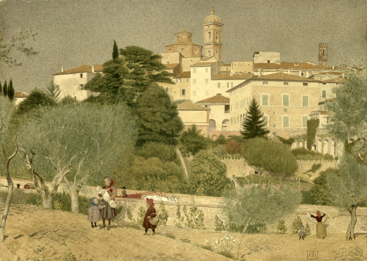 I Toscana, 1906 (wc på papir) av Joseph Edward Southall