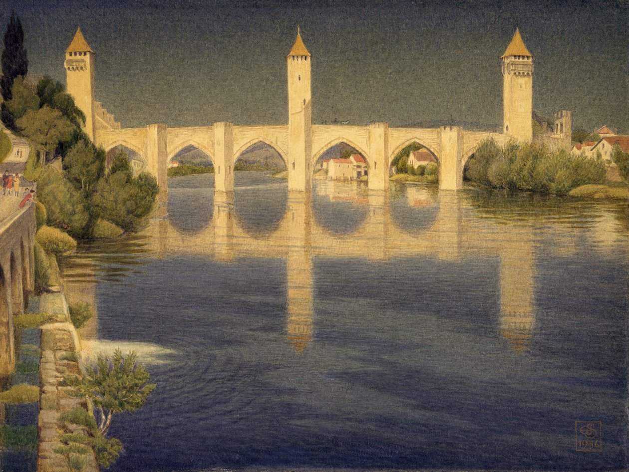 Pont Valentre, Cahors, Sørsiden av Joseph Edward Southall
