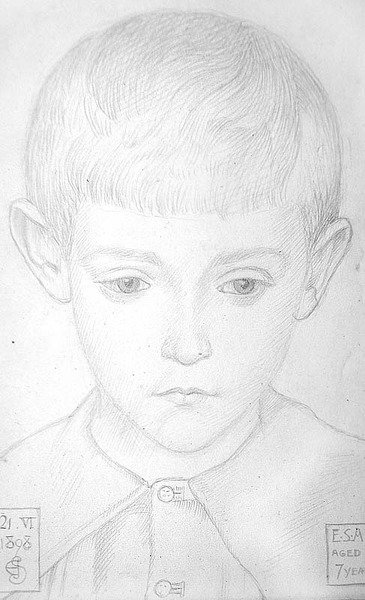 Portrait of a Young Boy (ESA i alderen 7 år) av Joseph Edward Southall