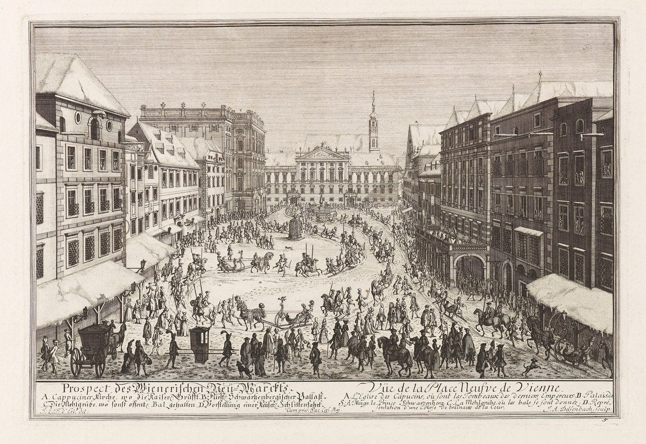 Wien Neuer Markt nye marked, 1719. av Joseph Emanuel Fischer von Erlach