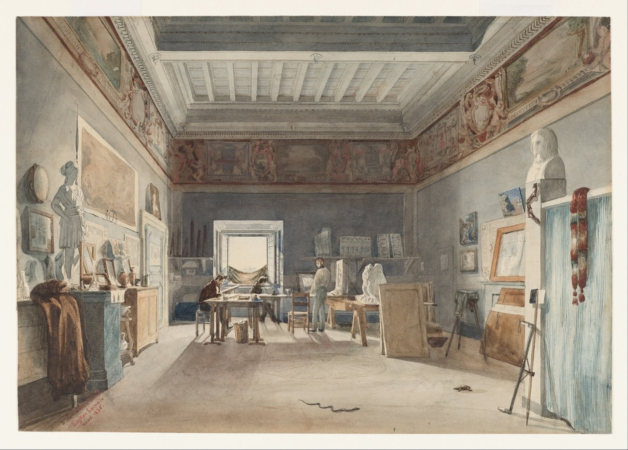 Et studio i Villa Medici, Roma av Joseph Eugène Lacroix