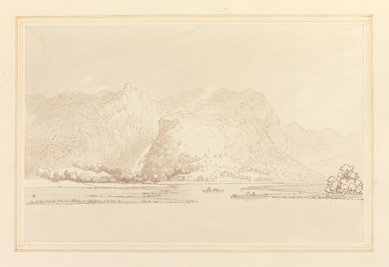 Lodore Cottage steiner og faller av Joseph Farington