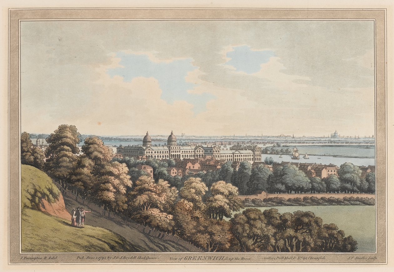 Utsikt over Greenwich og Up the River av Joseph Farington