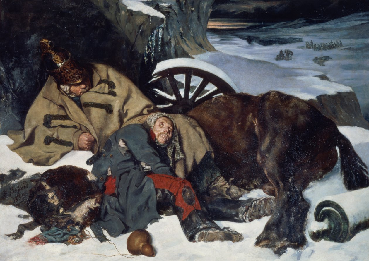 Scene fra tilbaketrekningen fra Russland av Joseph Fernand Boissard de Boisdenier