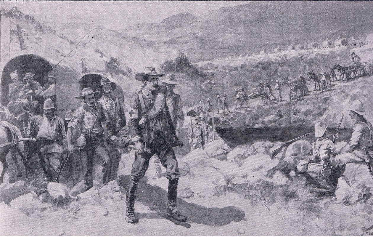 Etter slaget: en melankolsk retur (litho) av Joseph Finnemore