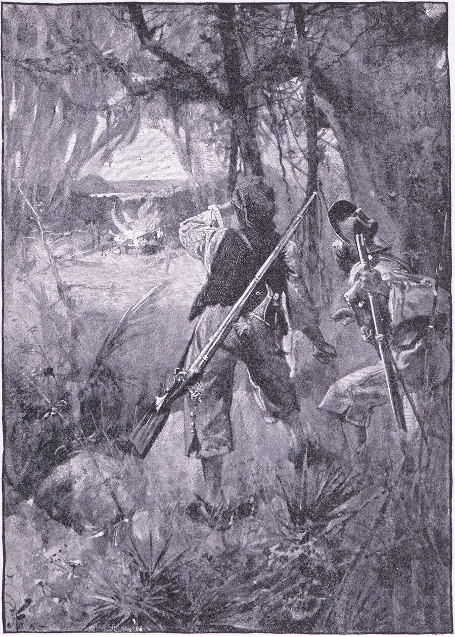 Alle hyttene og husholdningsutstyret deres flammer opp sammen (litho) av Joseph Finnemore
