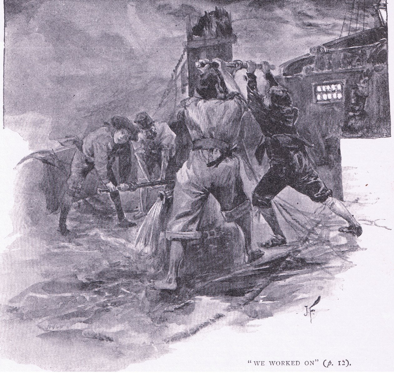 Han jobber på (litho) av Joseph Finnemore