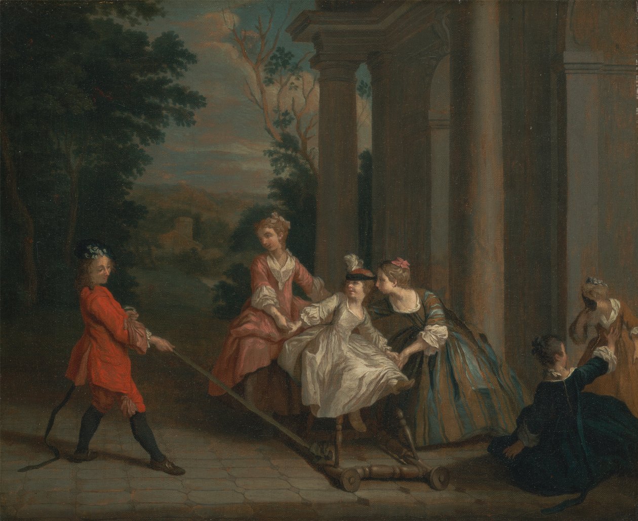 Barn som leker med en hobbyhest av Joseph Francis Nollekens