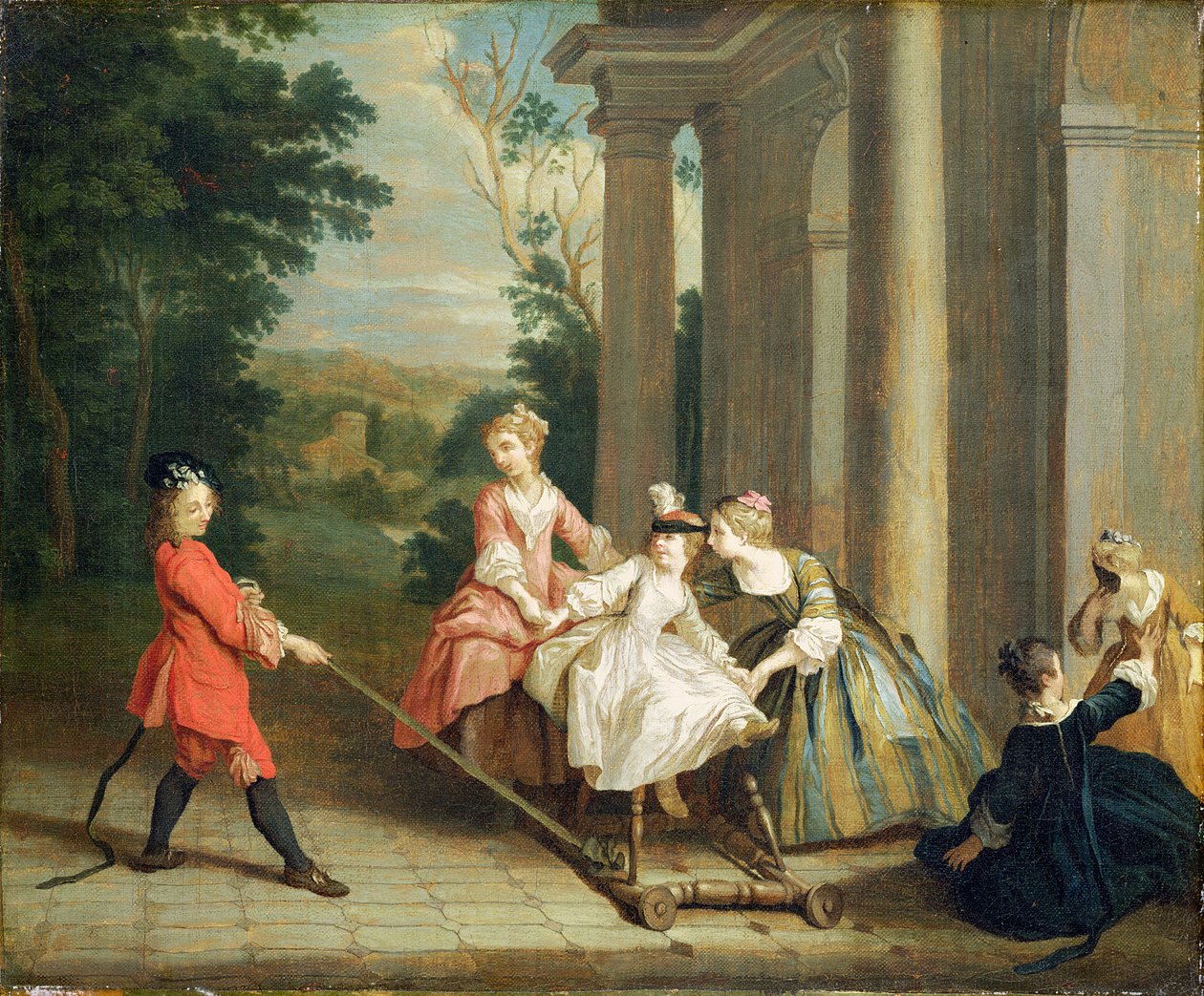 Barn som leker med en hobbyhest, ca. 1741-47 av Joseph Francis Nollekens