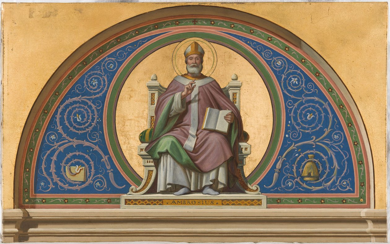 Skisse for Saint-Ambroise kirke: Saint Ambroise, ca. 1866 (olje på lerret) av Joseph Frederick Charles Soulacroix