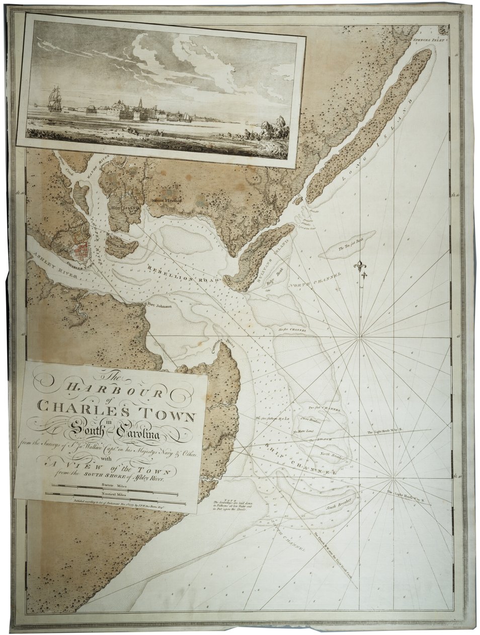 Havnen i Charlestown [Charleston] i South Carolina, 1780 av Joseph Frederick Wallet DesBarres
