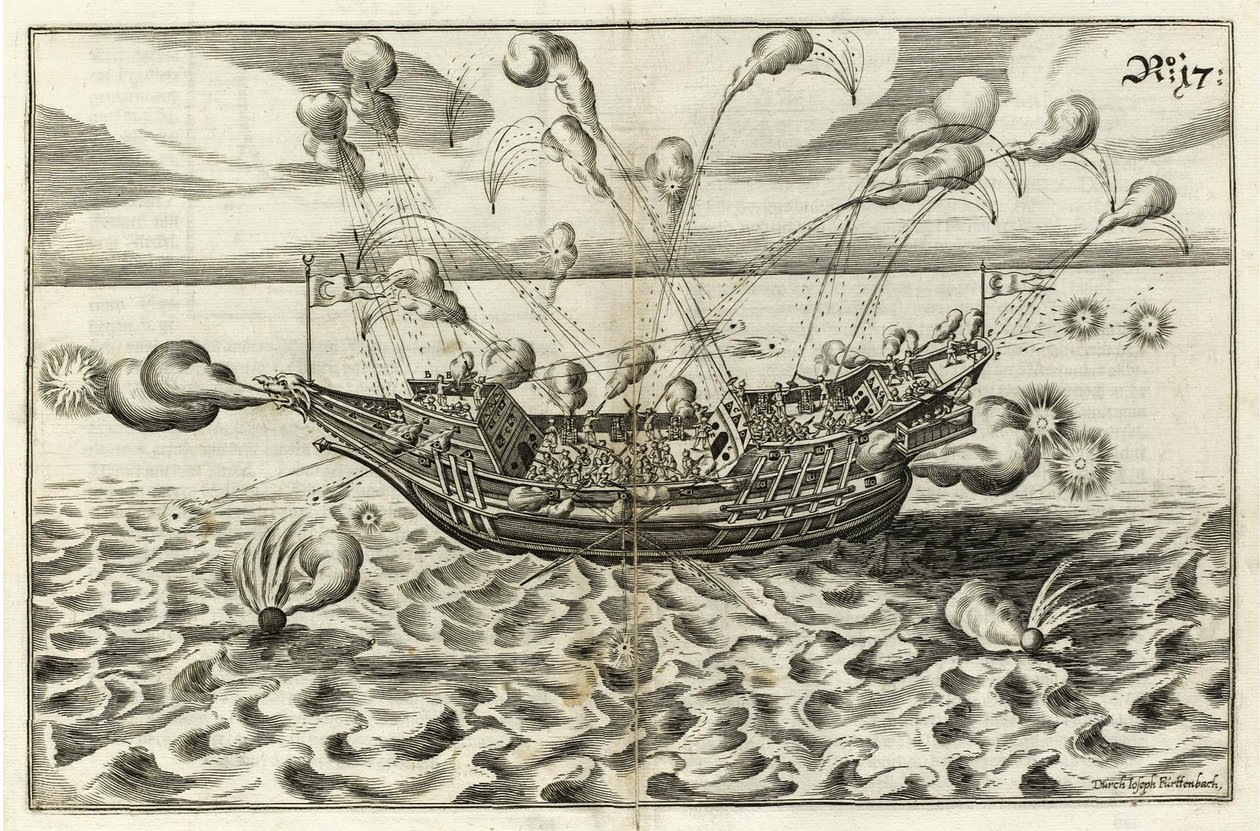 Illustrasjon fra Naval Architecture von J. Furttenbach av Joseph Furttenbach