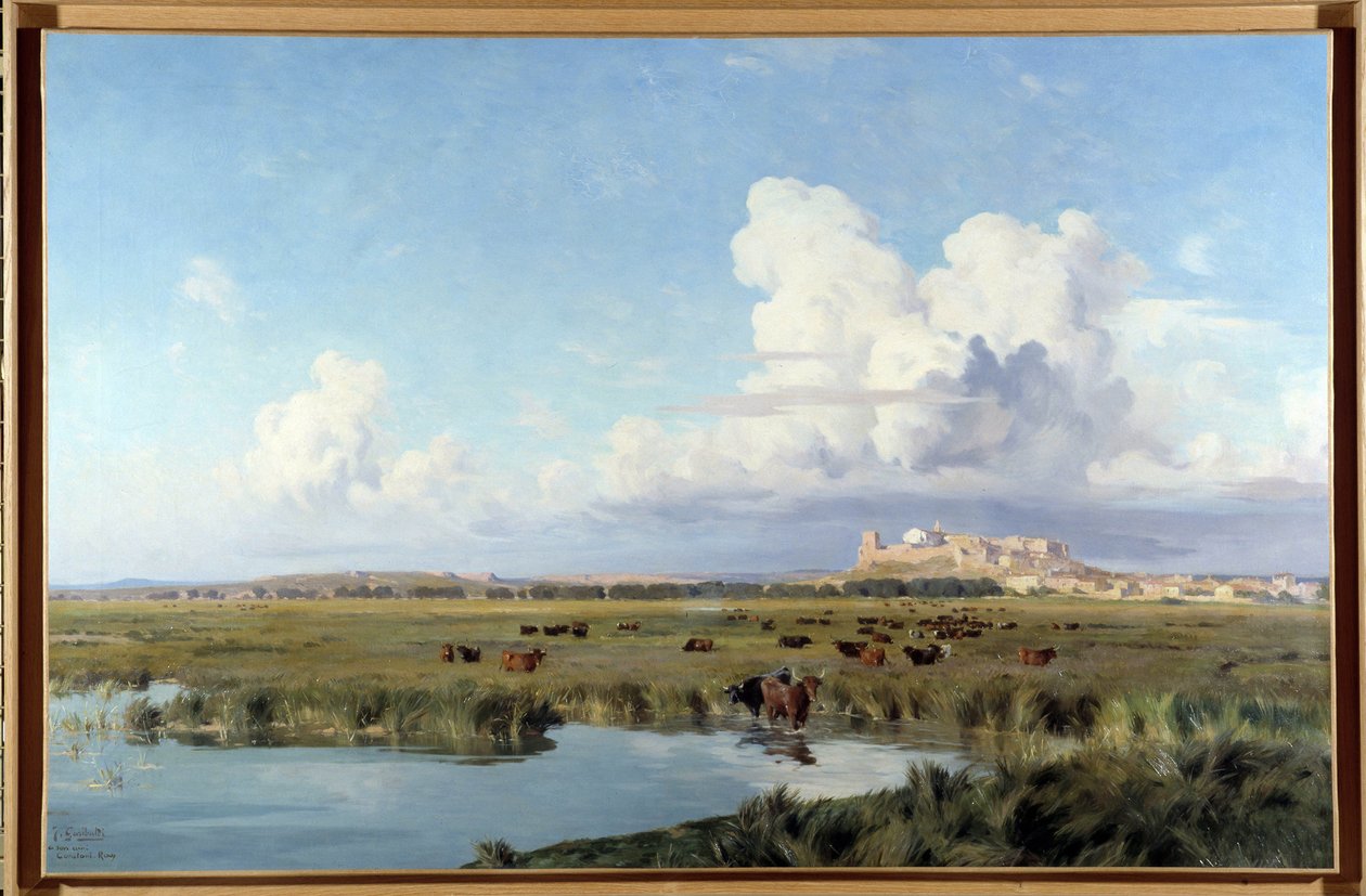 Landskap i Camargue (olje på lerret) av Joseph Garibaldi