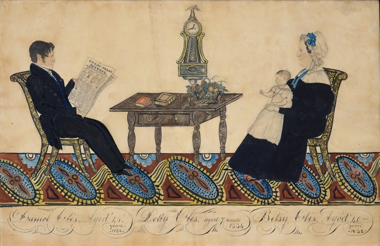 Herr og fru Daniel Otis og barn, 1834. av Joseph H Davis