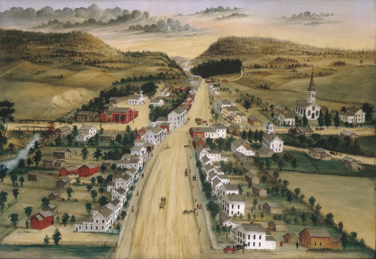 Utsikt over Poestenkill, New York, ca. 1870 av Joseph H. Hidley