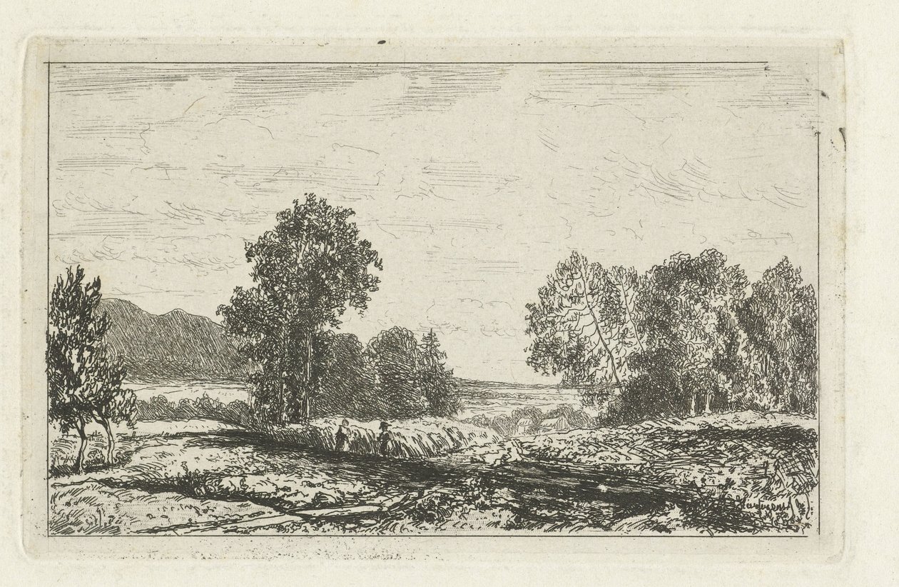 Landskap med to figurer av Joseph Hartogensis