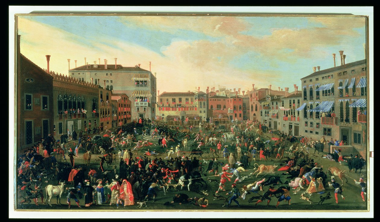 Festival of the Bulls, Campo San Polo av Joseph Heintz der Jüngere