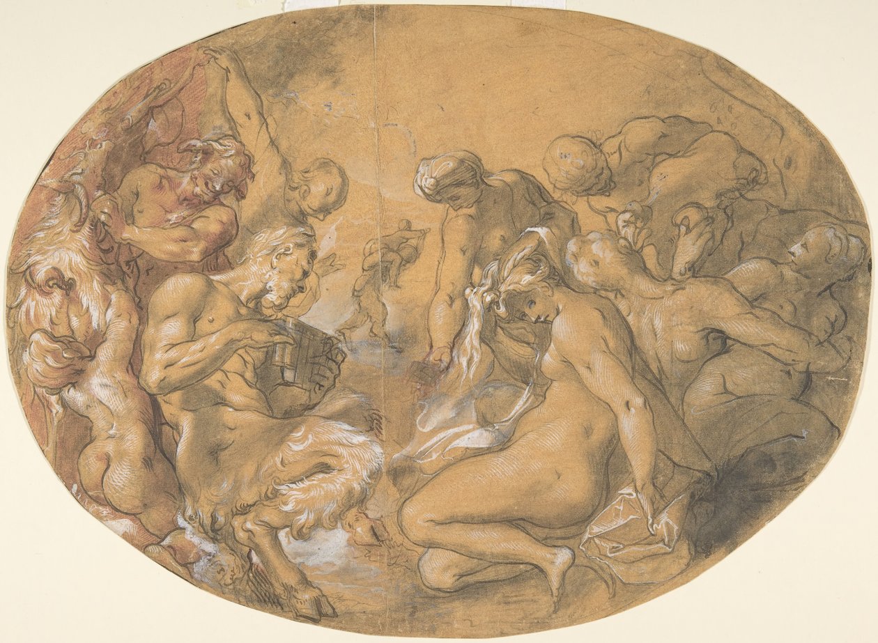 Satyrer og nymfer, ca. 1599. av Joseph Heintz the Elder