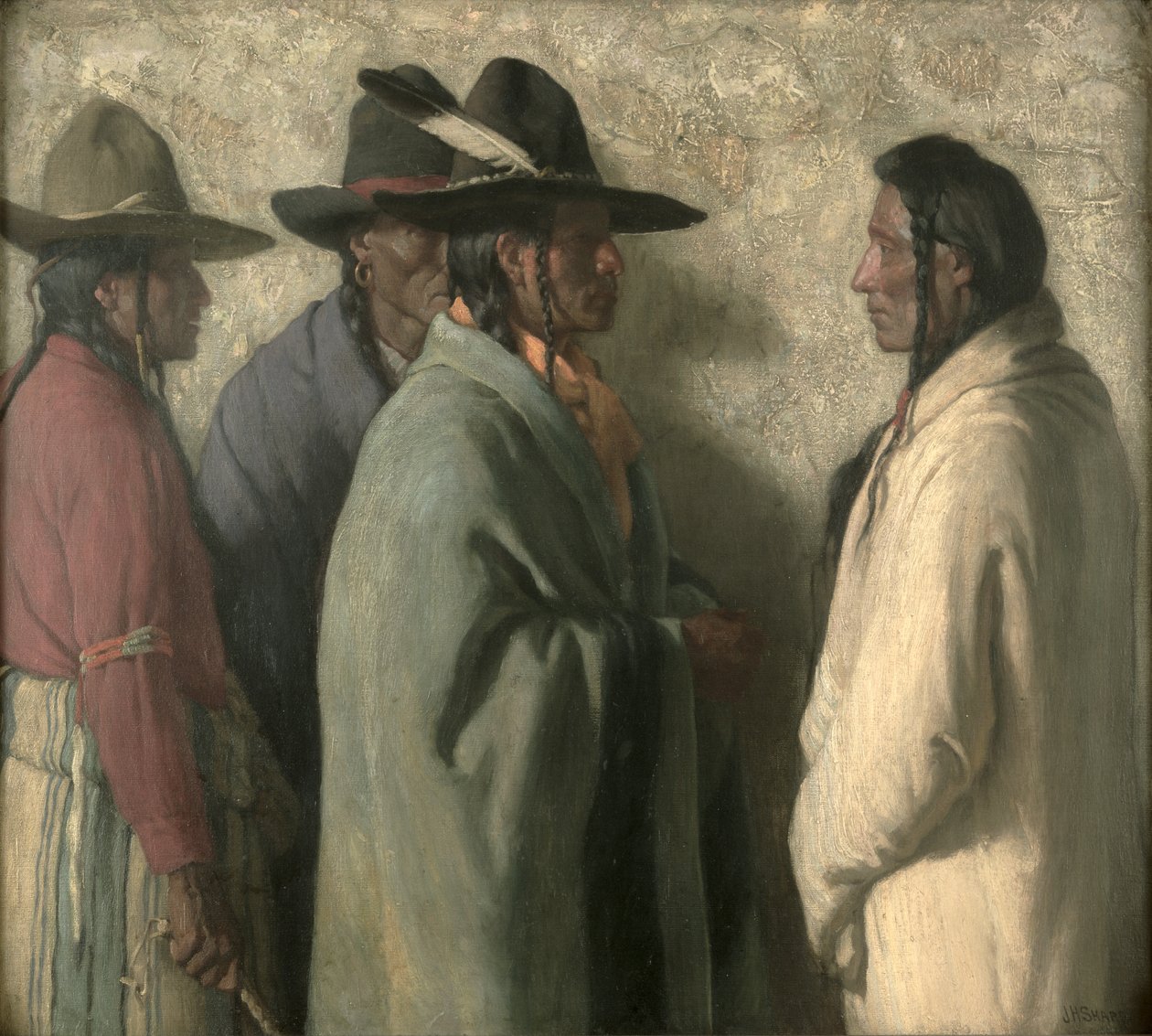 Unge høvdingers oppdrag, ca. 1919 (olje på lerret) av Joseph Henry Sharp
