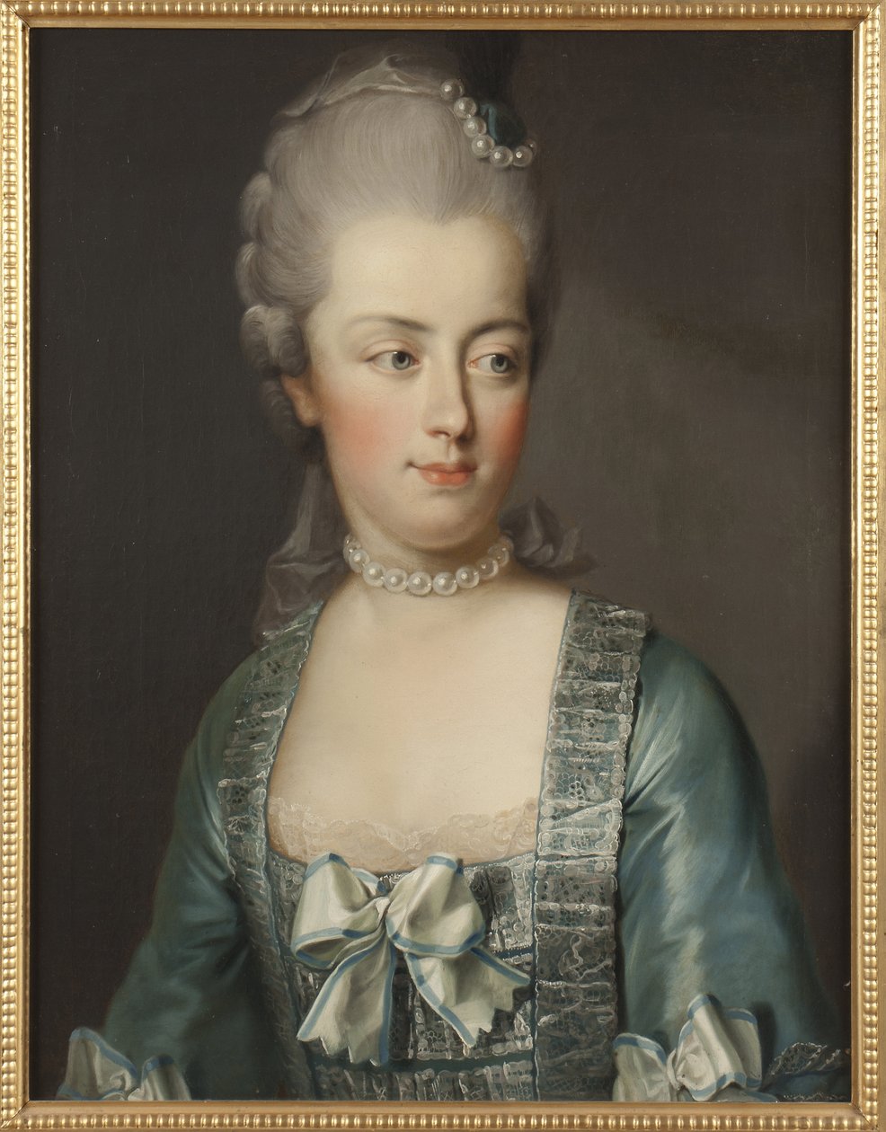 Portrett av erkehertuginne Marie Antoinette av Østerrike (1755-1793), franskmennenes dronning, av Hickel, Josef (1736 -1807). Olje på lerret. Mål: 65x50 cm. Nationalmuseum Stockholm av Joseph Hickel