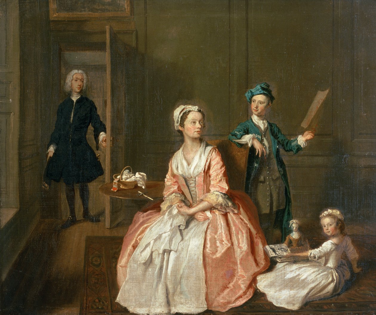 Samtalestykke, trolig av kunstnerens familie, ca. 1732-5 av Joseph Highmore