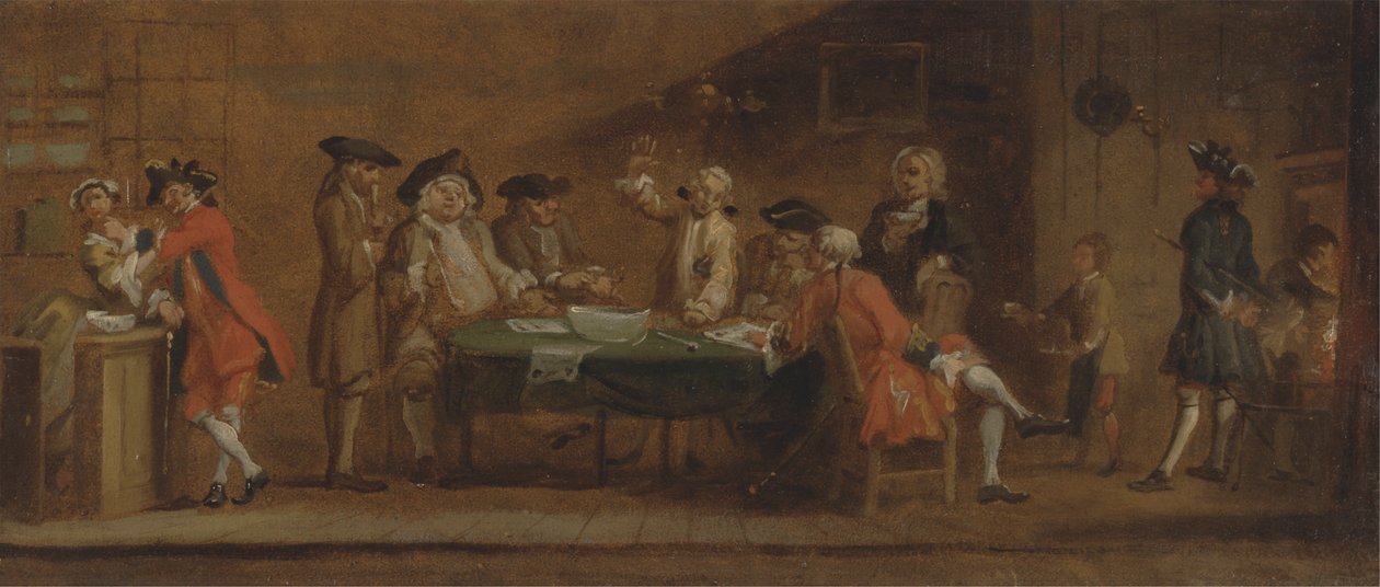 Figurer i en taverna eller kaffebar av Joseph Highmore
