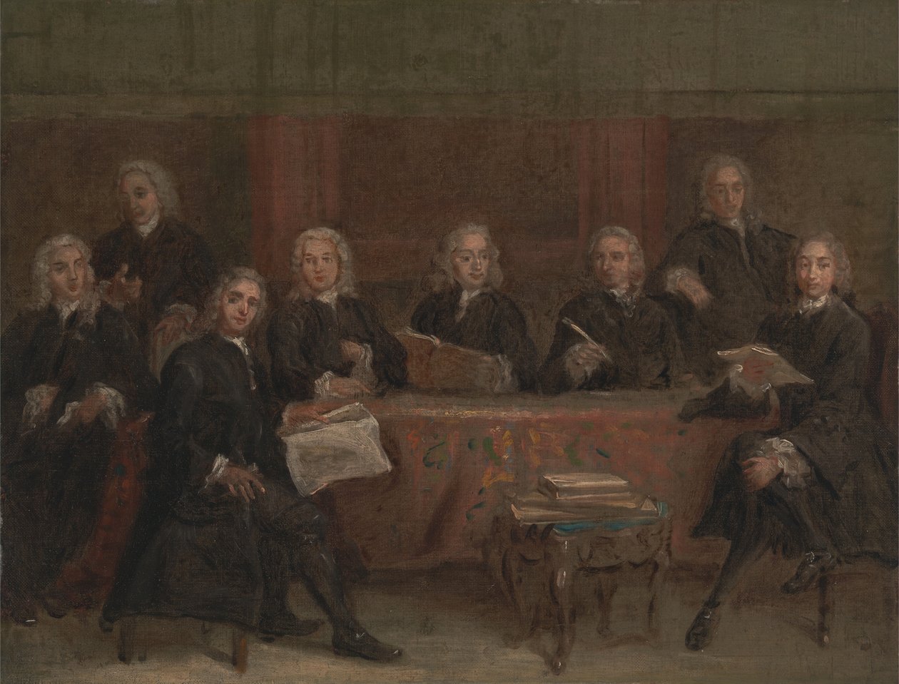 Studer for et gruppeportrett, mellom 1729 og 1730. av Joseph Highmore