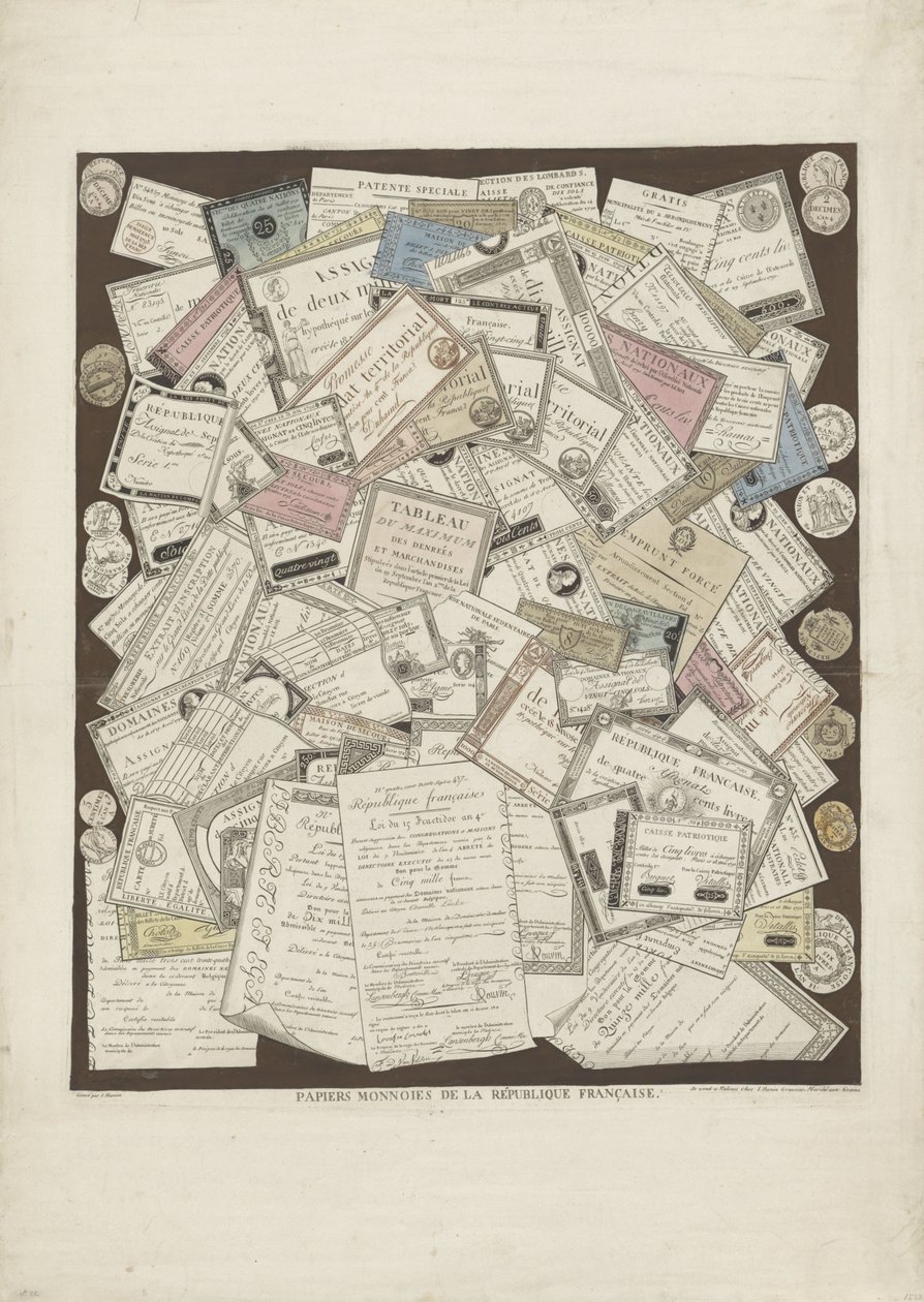Frans papiergeld Myntpapirer fra den franske republikk (tittel på objekt) av Joseph Hunin