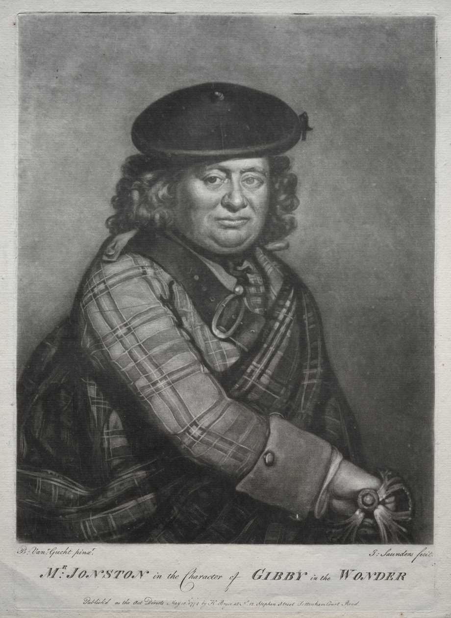 Alexander Jonston i karakteren til Gibby i The Wonder, 1774. av Joseph I Saunders