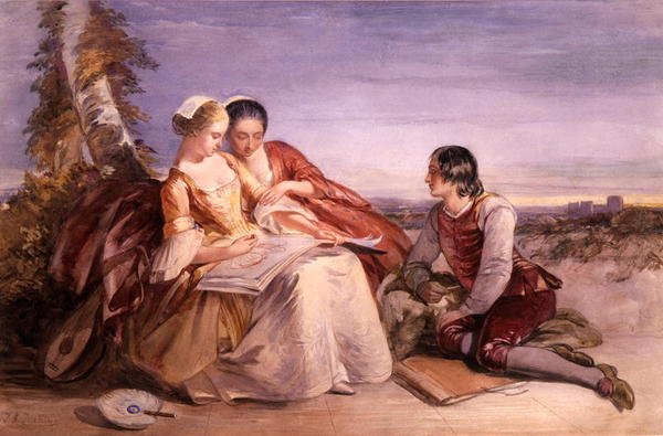 Kunstnerens beundrere (akvarell på papir) av Joseph John Jenkins