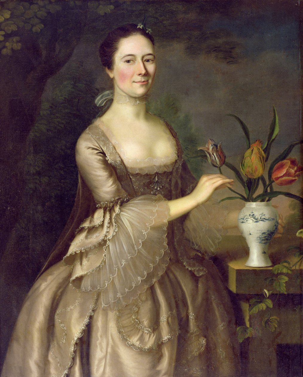 Portrett av en kvinne (kalt fru Davenport) ca. 1762 av Joseph Jonathan Blackburn