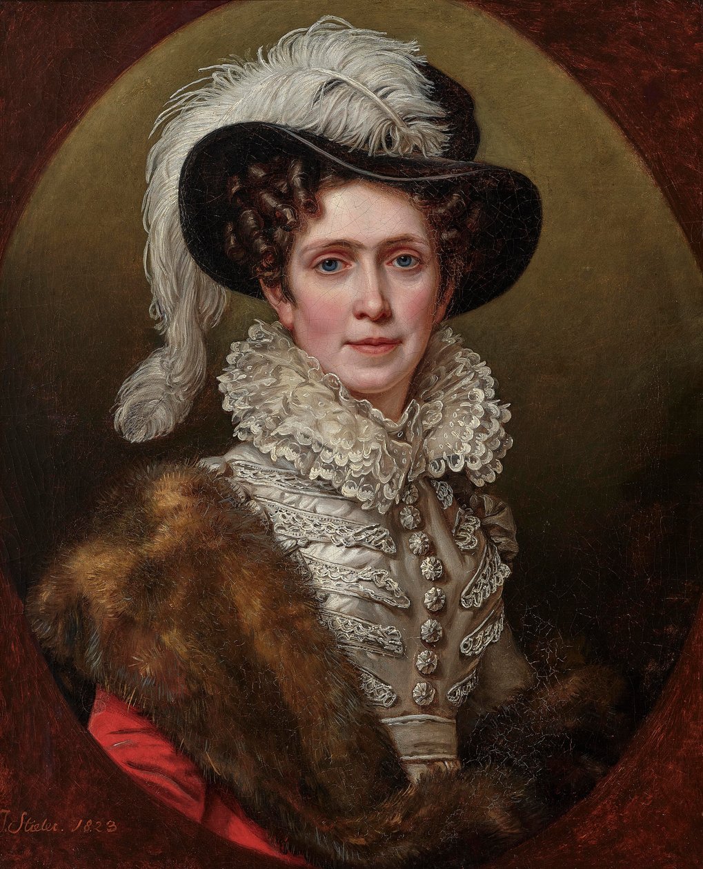 Caroline av Baden 1776-1841, dronning av Bayern, 1823. av Joseph Carl Stieler