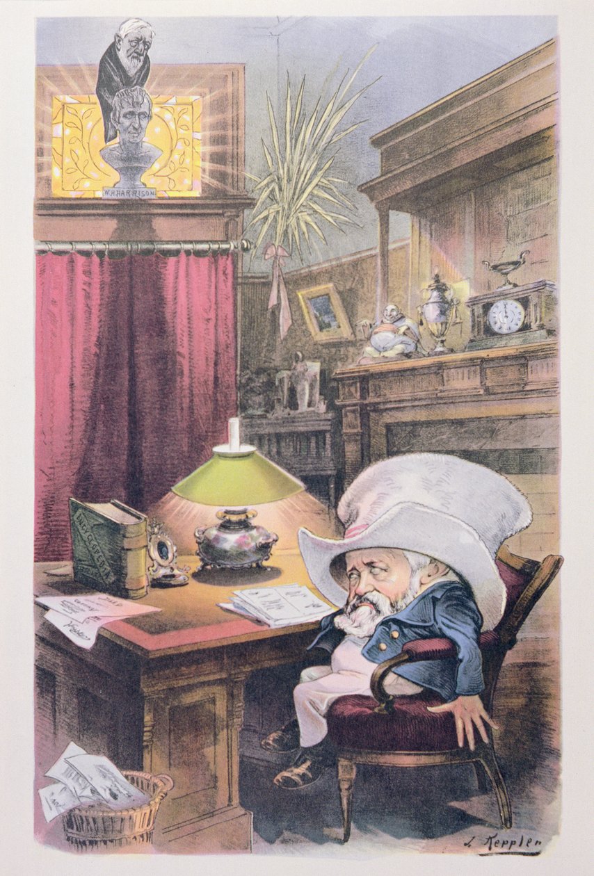 'The Raven' (farge litho) av Joseph Keppler
