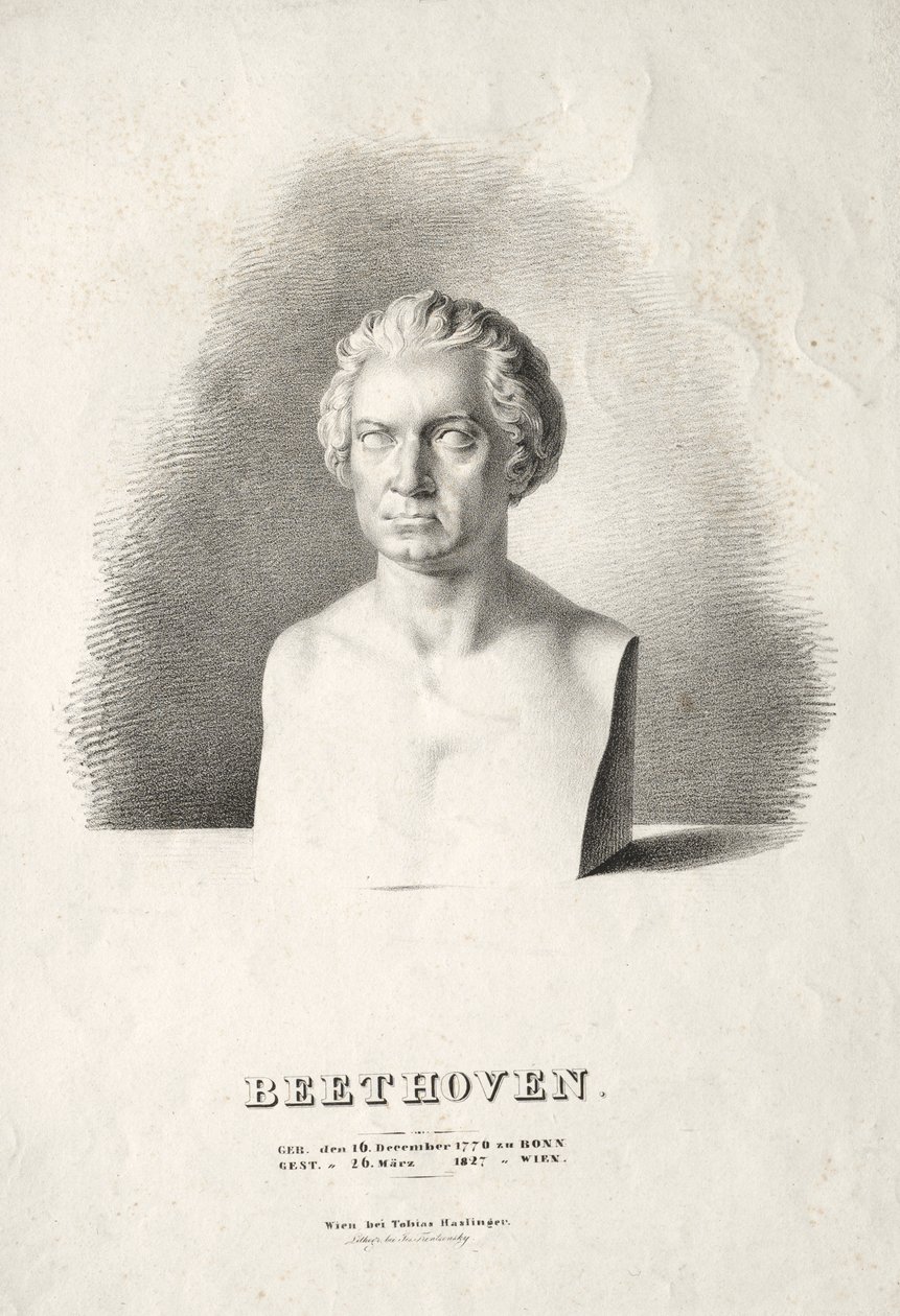 Byste av Ludwig van Beethoven av Joseph Kriehuber