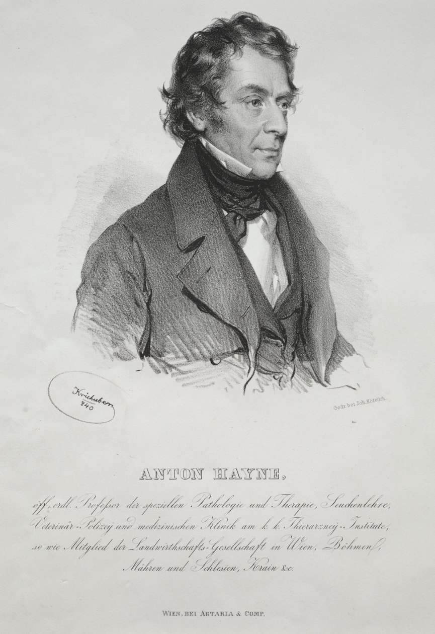 Portrett av Dr. Anton Hayne, 1840. av Joseph Kriehuber