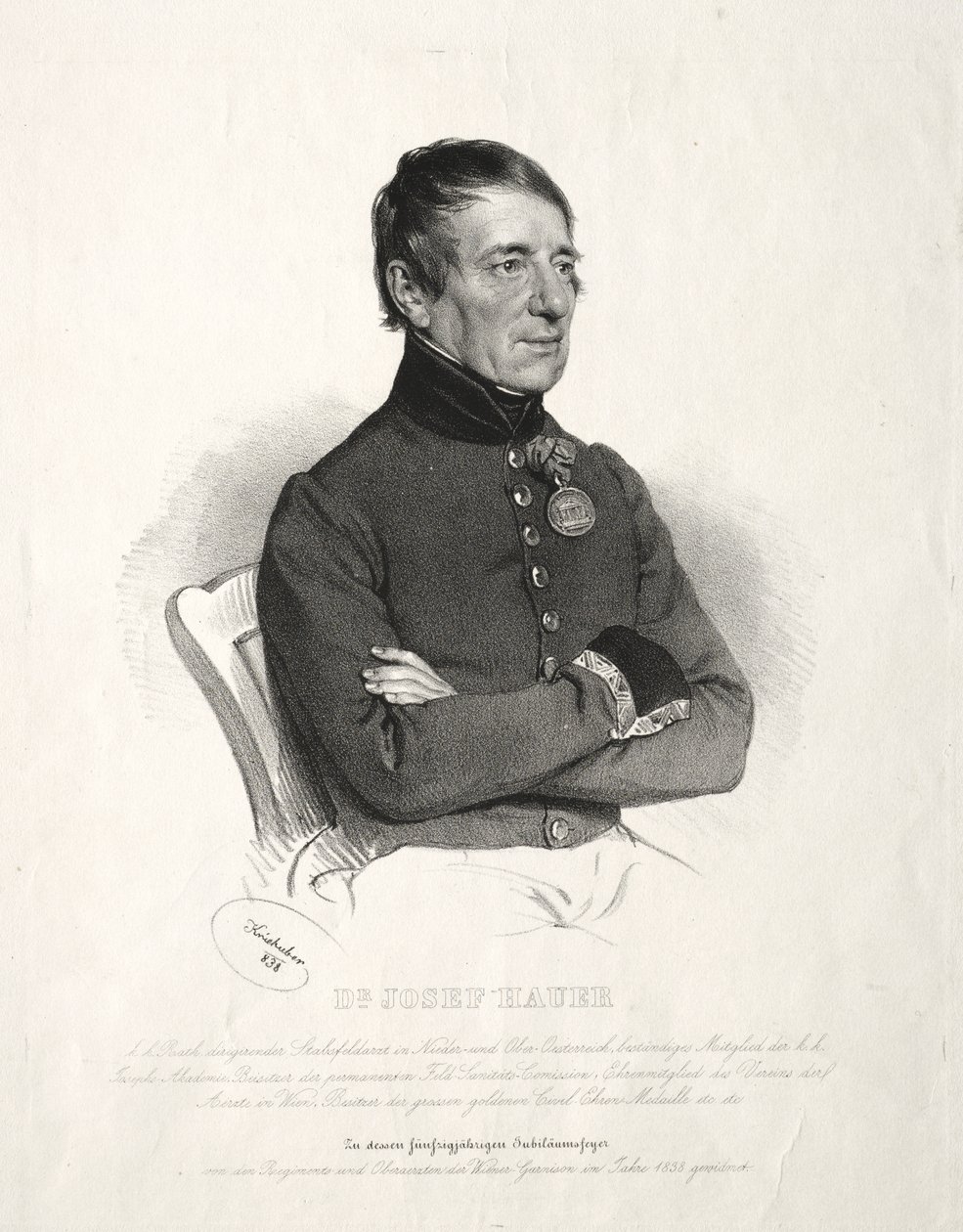 Portrett av Dr. Jospeh Hauer av Joseph Kriehuber
