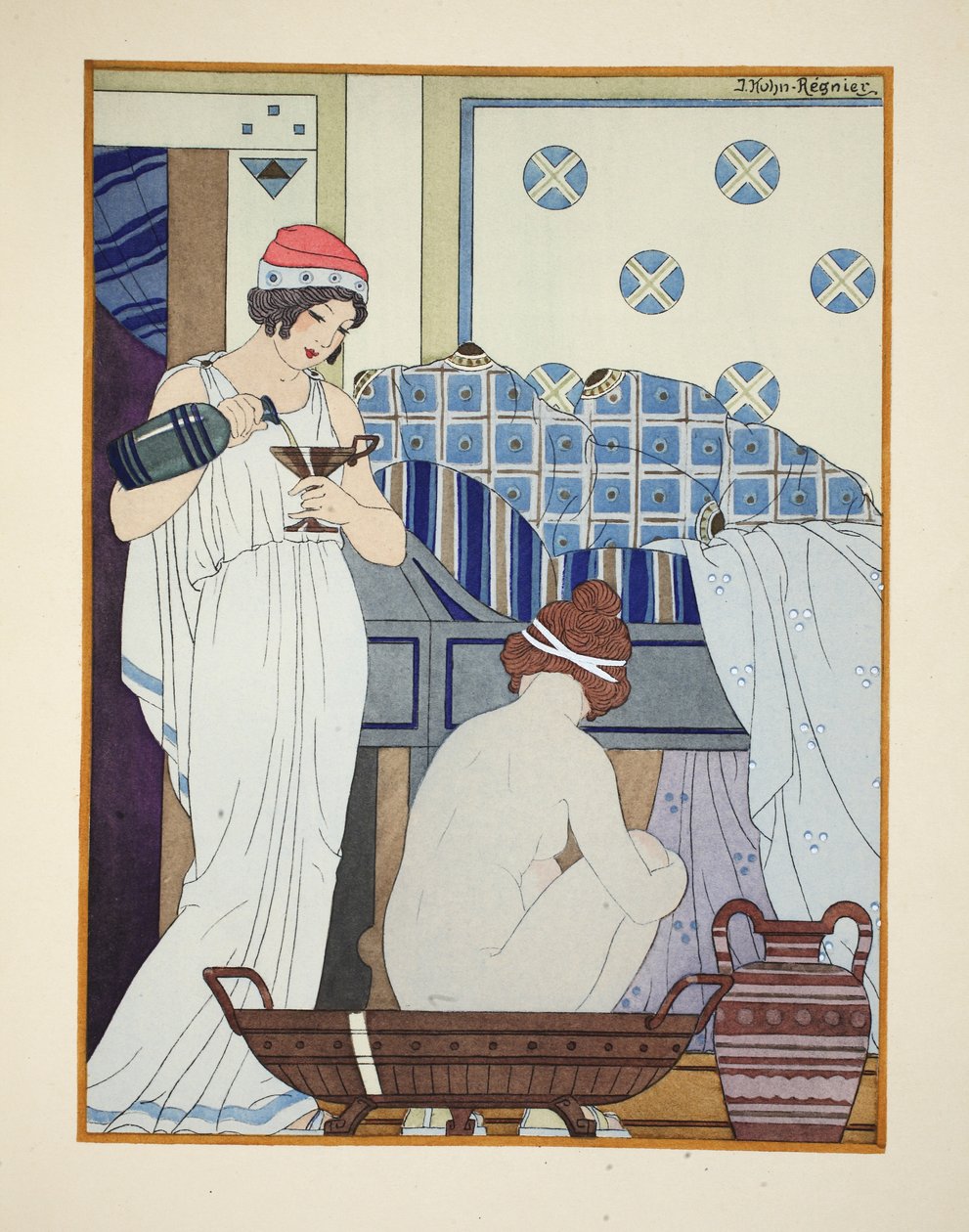 Et badesete, illustrasjon fra 'The Works of Hippocrates', 1934 av Joseph Kuhn Regnier