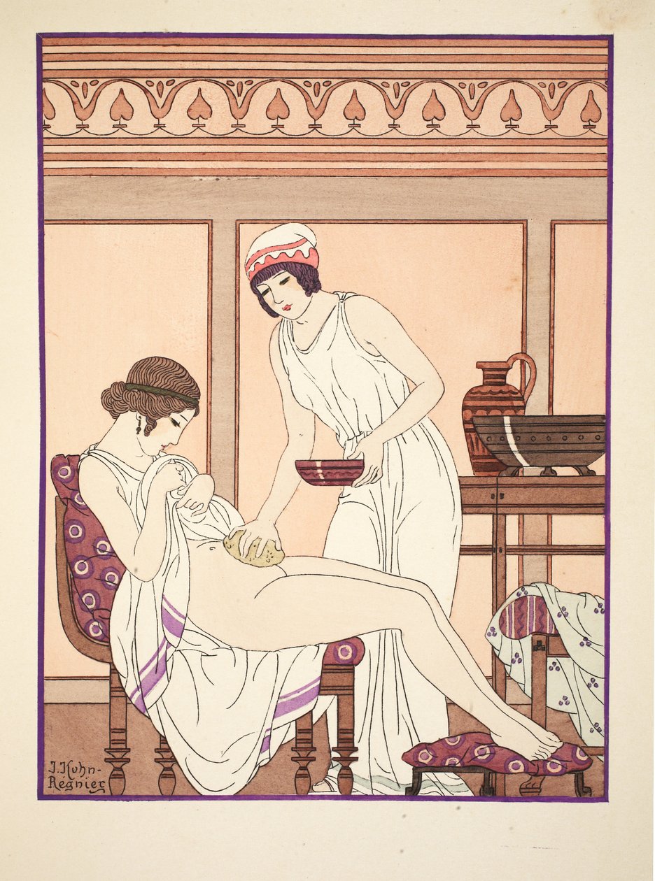 Sponge Bath, illustrasjon fra 'The Works of Hippocrates', 1934 av Joseph Kuhn Regnier
